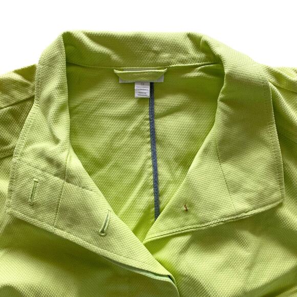 Charter Club : NEW $99 Textured Lime Green Hidden Meadow Gold Button Jacket : 1X - Picture 14 of 16